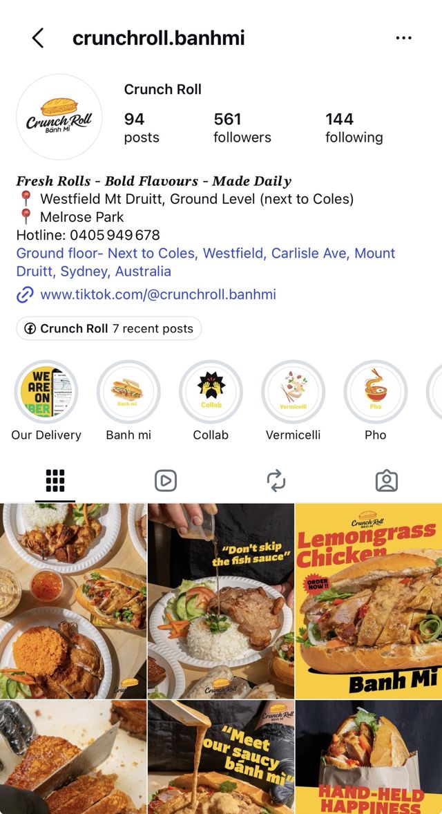 Crunch Roll Instagram profile