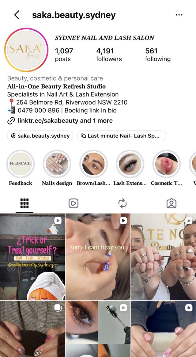 Saka Beauty Instagram profile