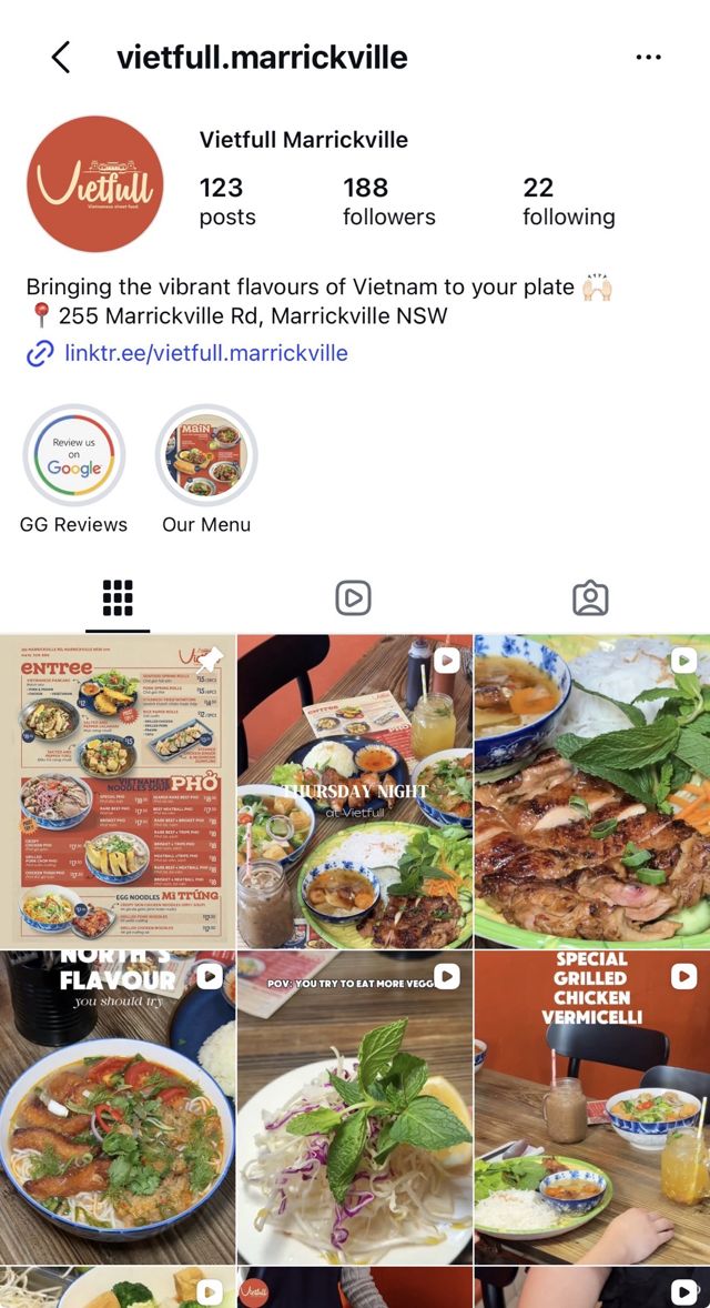 Vietfull Marrickville Instagram profile